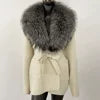 Fur-Collar Knit Cardigan – Midi Length
