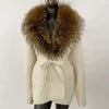 Fur-Collar Knit Cardigan – Midi Length