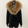 Fur-Collar Knit Cardigan – Midi Length