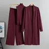 Knit Three-Piece Set – Cardigan, Sweater & Trousers