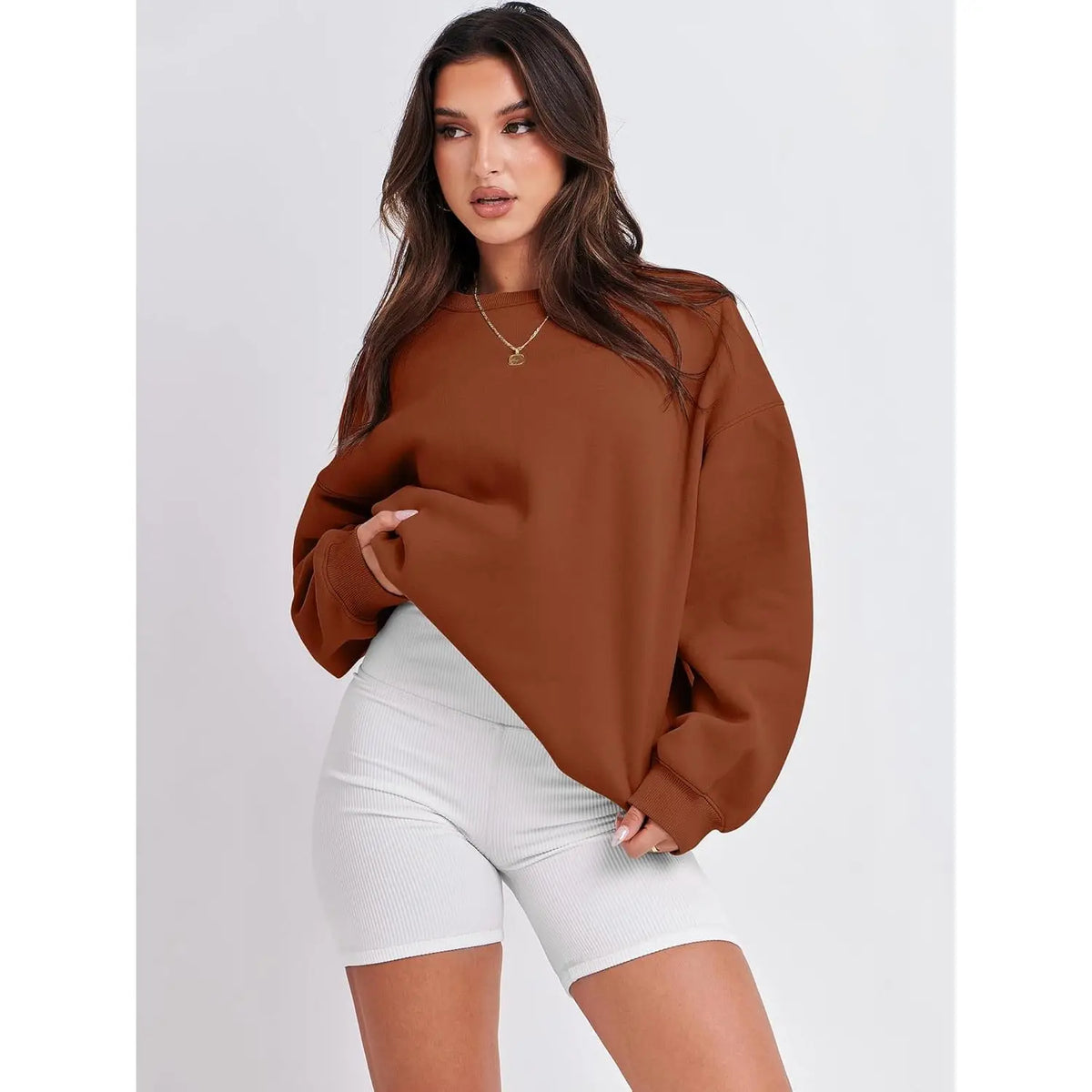 Oversized Fleece Sweatshirt – Drop Shoulder
