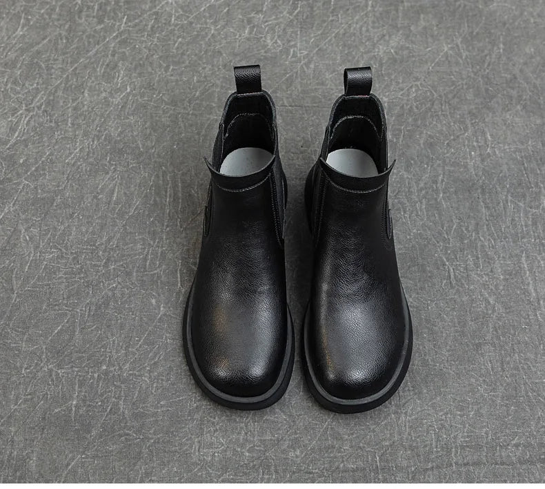 Plush-Lined Round-Toe Ankle Boots