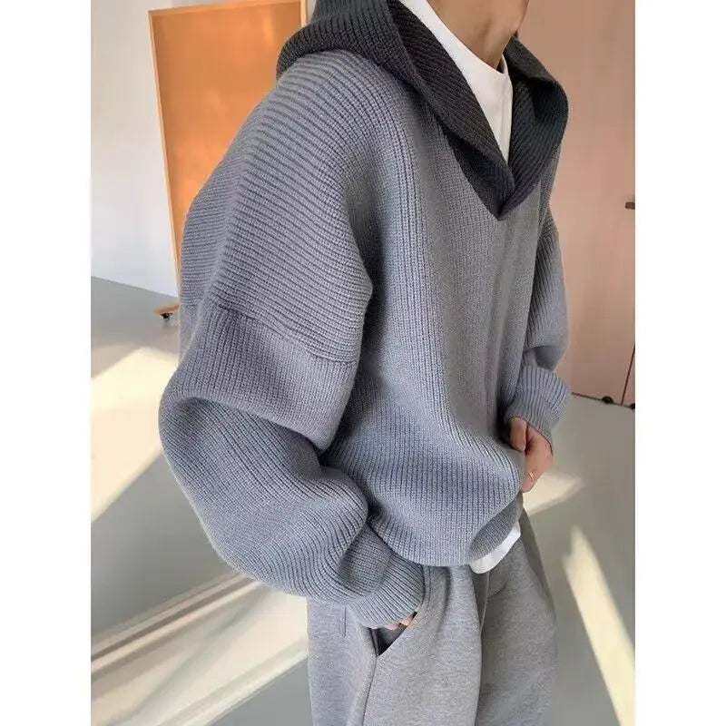 Retro High-Collar Hoodie – Relaxed Fit
