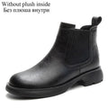 Plush-Lined Round-Toe Ankle Boots