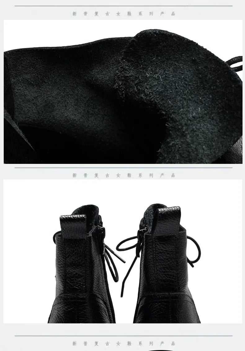 Plush-Lined Leather Ankle Booties