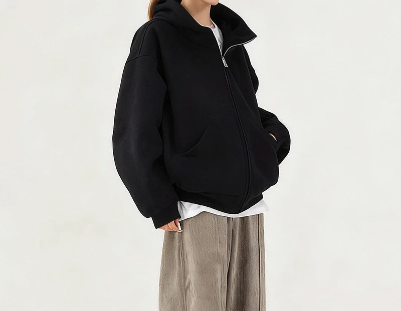 Mid-Length Hooded Cardigan – Thick Knit