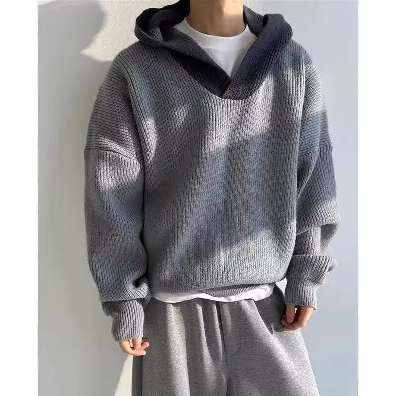 Retro High-Collar Hoodie – Relaxed Fit