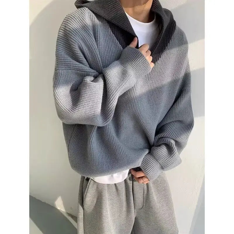 Retro High-Collar Hoodie – Relaxed Fit