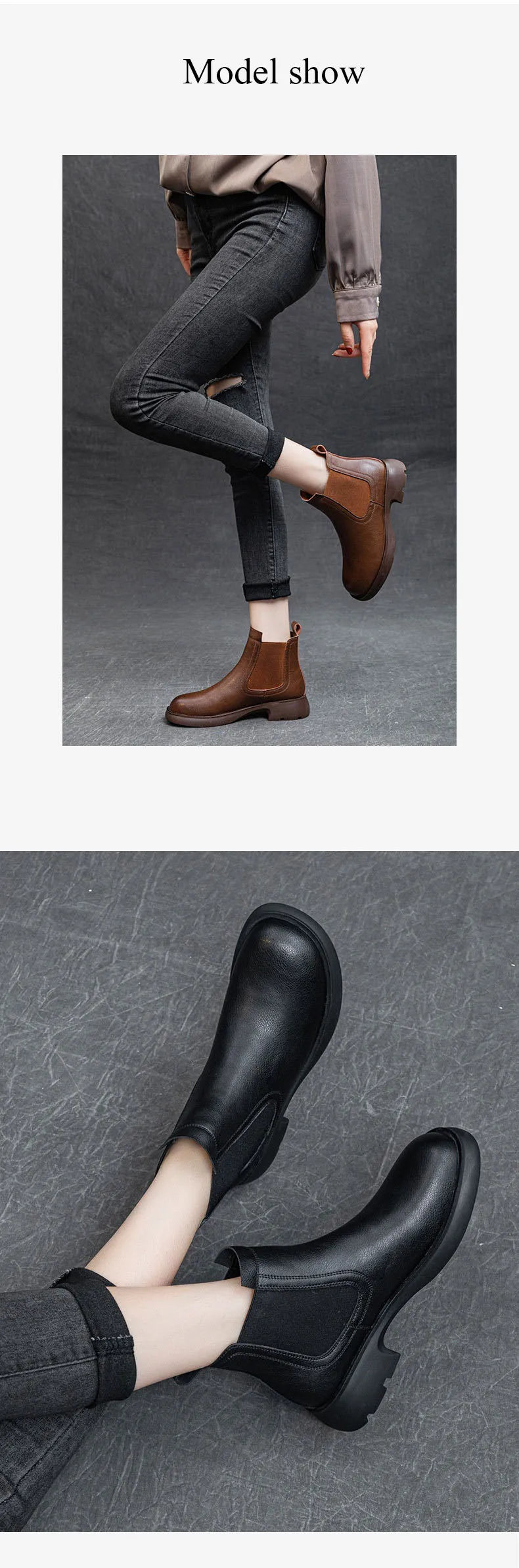 Plush-Lined Round-Toe Ankle Boots