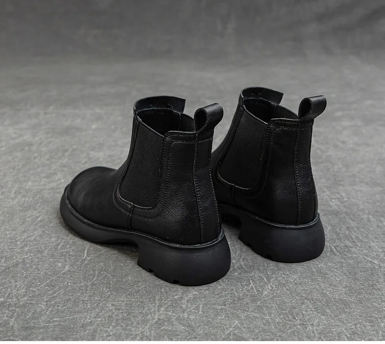 Plush-Lined Round-Toe Ankle Boots