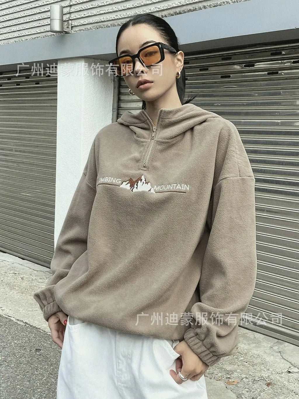 Embroidered Fleece Pullover Hoodie
