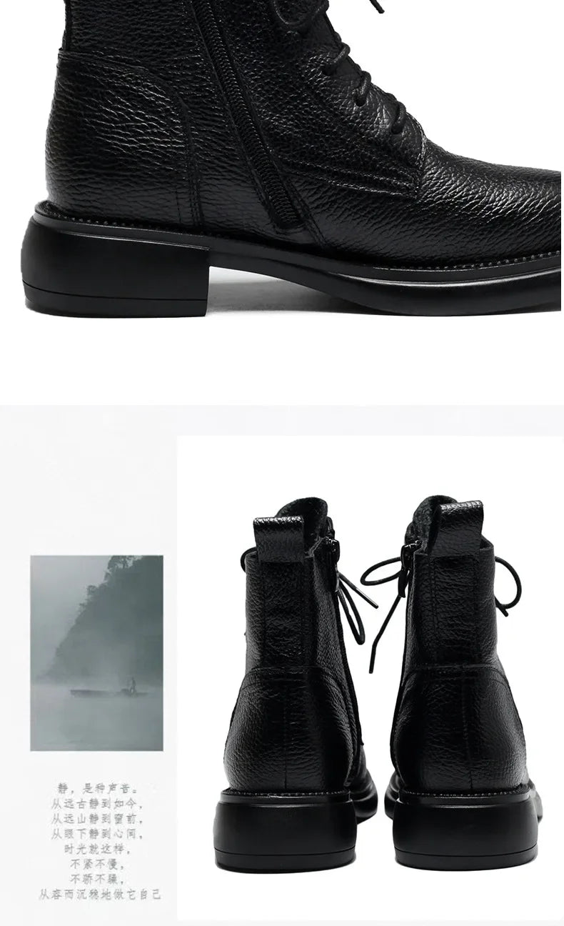 Plush-Lined Leather Ankle Booties
