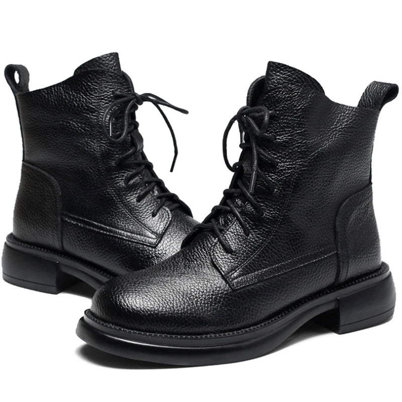 Plush-Lined Leather Ankle Booties