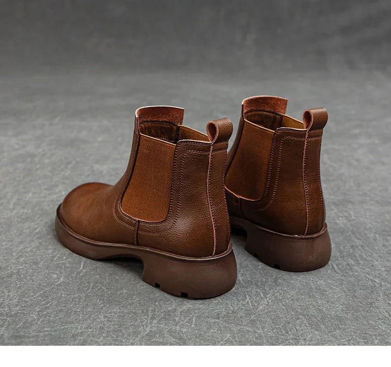 Plush-Lined Round-Toe Ankle Boots
