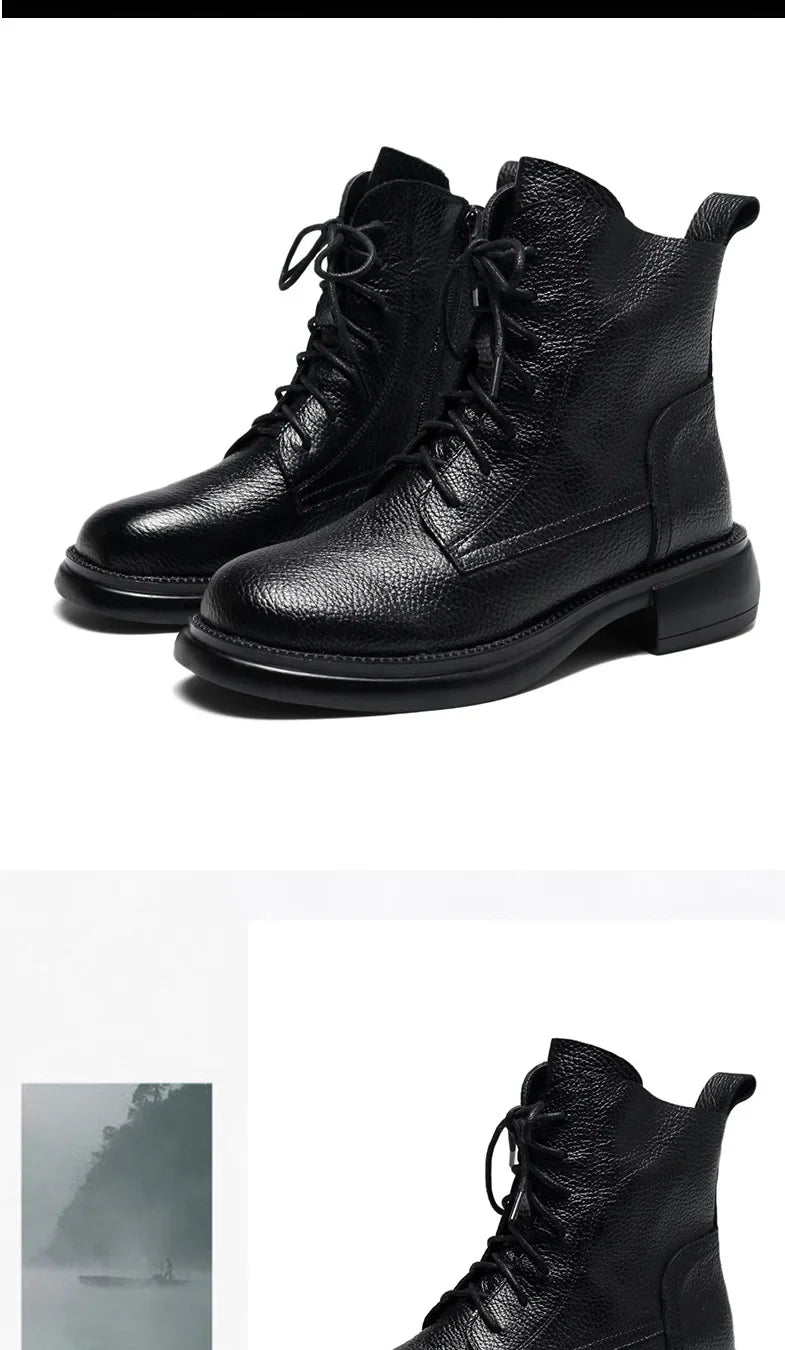 Plush-Lined Leather Ankle Booties