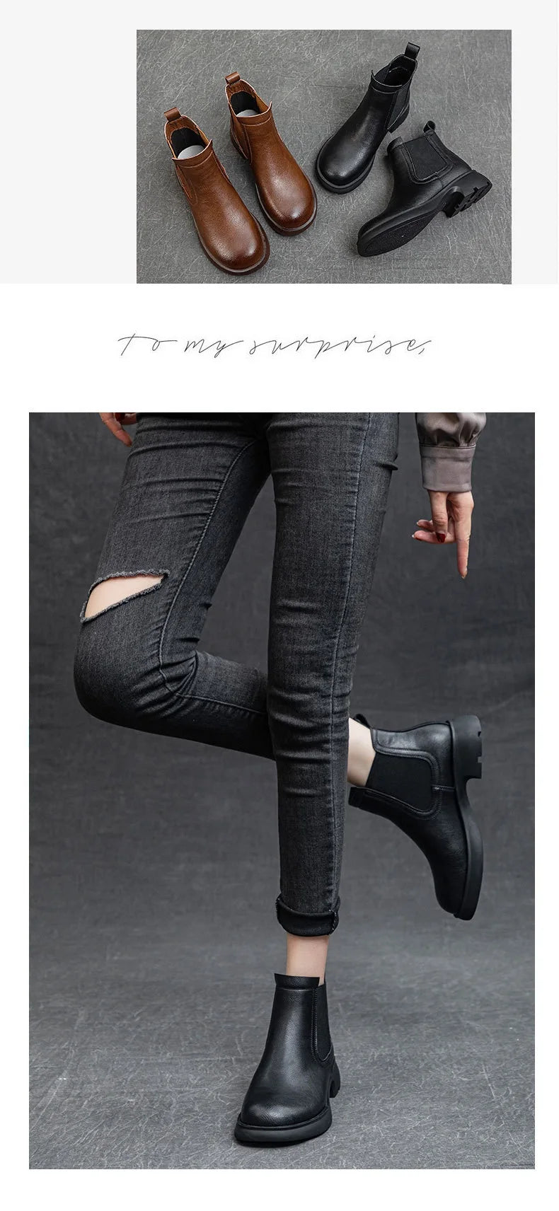 Plush-Lined Round-Toe Ankle Boots