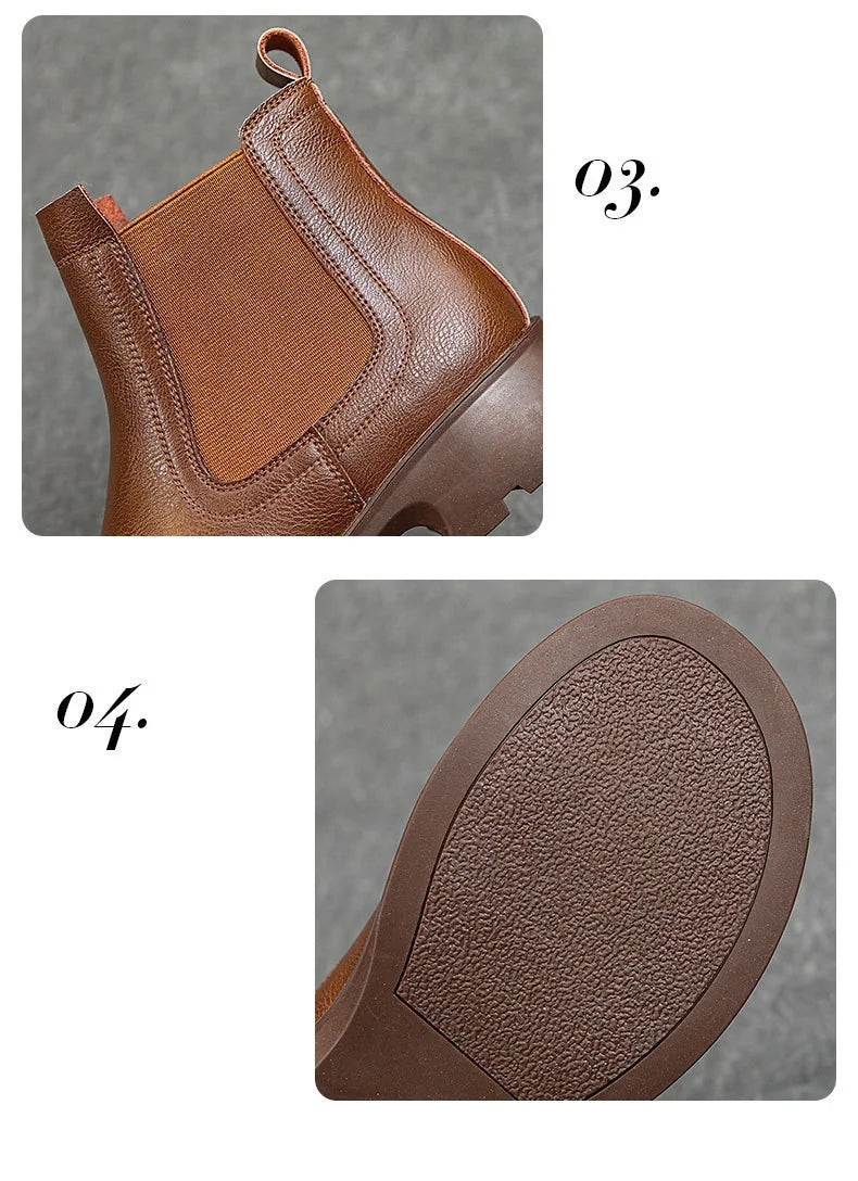 Plush-Lined Round-Toe Ankle Boots