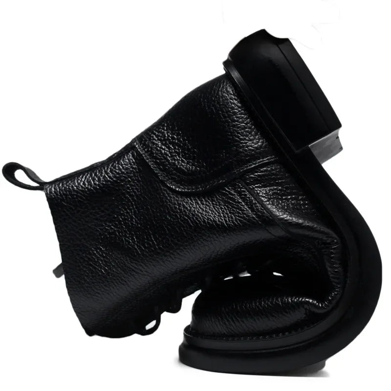 Plush-Lined Leather Ankle Booties