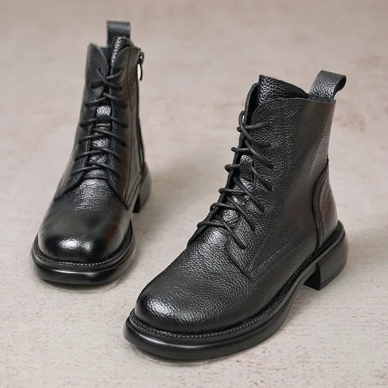 Plush-Lined Leather Ankle Booties